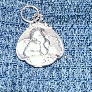 Vintage Silver Tone‎ Cherub Charm